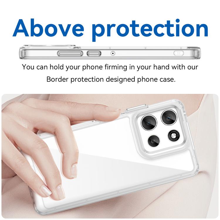 For Motorola Moto G56 5G Colorful Series Acrylic Hybrid TPU Phone Case(Transparent) - free shipping - PMC TechLife - Order now!