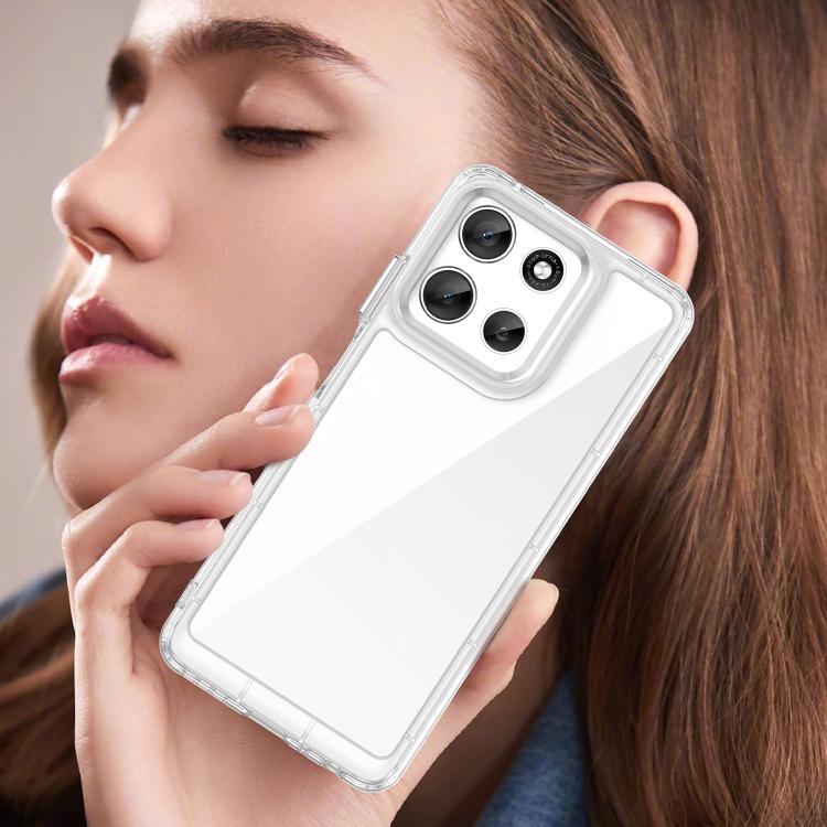 For Motorola Moto G56 5G Colorful Series Acrylic Hybrid TPU Phone Case(Transparent) - free shipping - PMC TechLife - Order now!