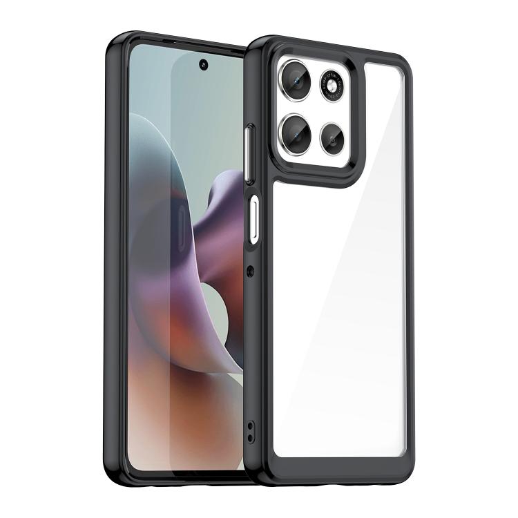 For Motorola Moto G66j 5G Colorful Series Acrylic Hybrid TPU Phone Case(Black) - free shipping - PMC TechLife - Order now!