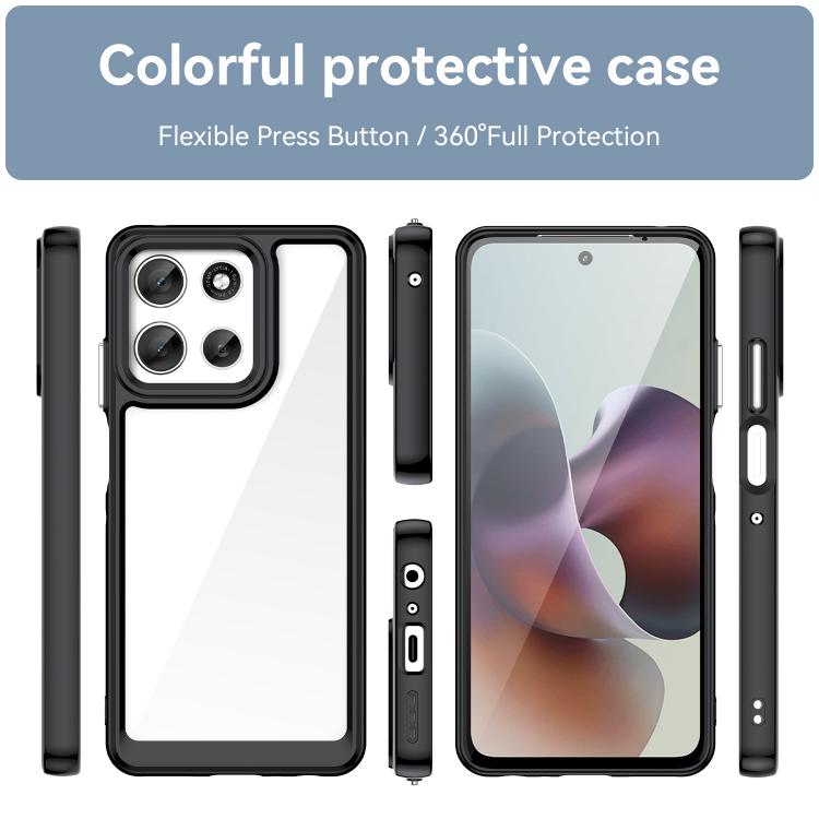 For Motorola Moto G66j 5G Colorful Series Acrylic Hybrid TPU Phone Case(Black) - free shipping - PMC TechLife - Order now!