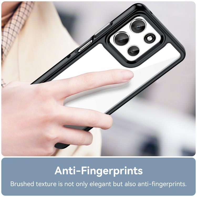 For Motorola Moto G66j 5G Colorful Series Acrylic Hybrid TPU Phone Case(Black) - free shipping - PMC TechLife - Order now!