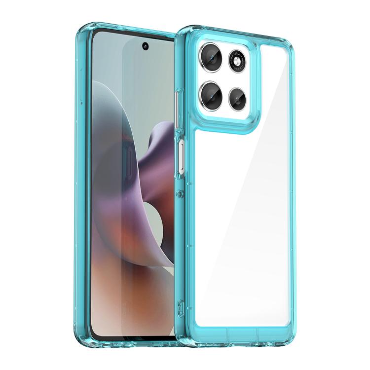 For Motorola Moto G66j 5G Colorful Series Acrylic Hybrid TPU Phone Case(Transparent Blue) - free shipping - PMC TechLife - Order now!