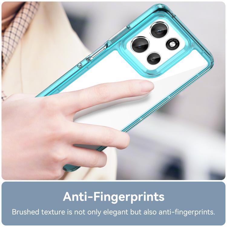 For Motorola Moto G66j 5G Colorful Series Acrylic Hybrid TPU Phone Case(Transparent Blue) - free shipping - PMC TechLife - Order now!