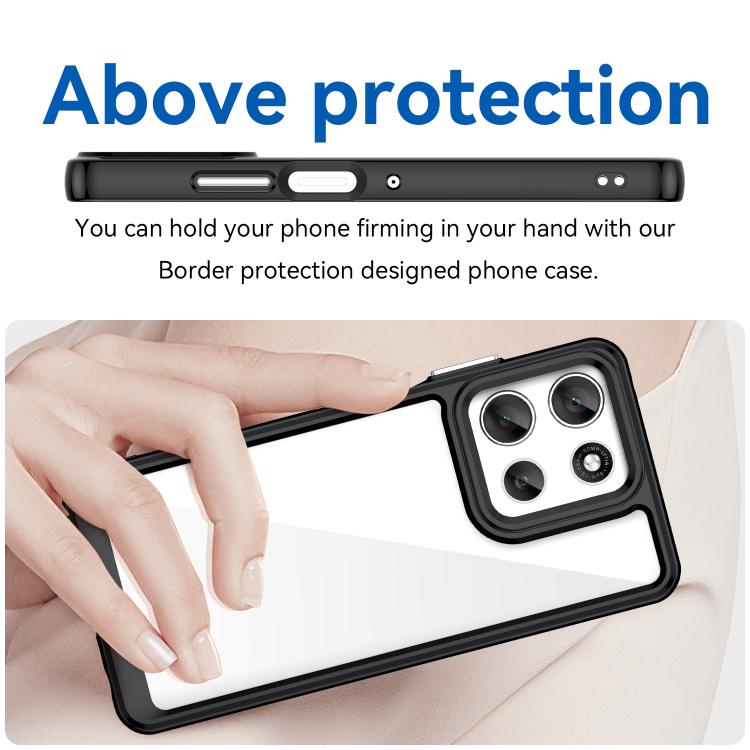For Motorola Moto G66y 5G Colorful Series Acrylic Hybrid TPU Phone Case(Black) - free shipping - PMC TechLife - Order now!