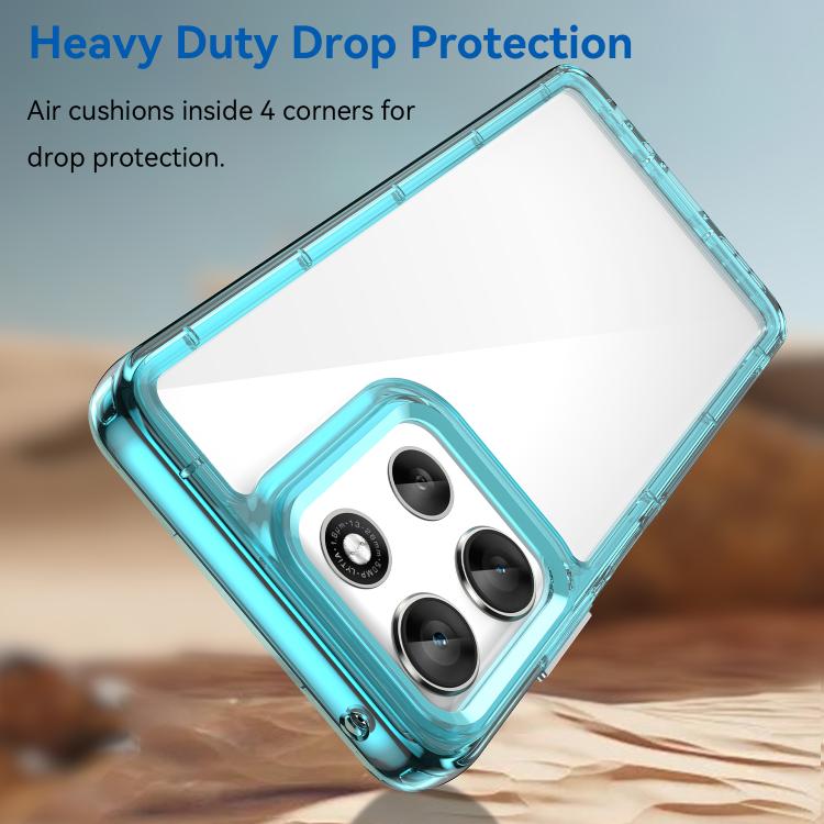 For Motorola Moto G66y 5G Colorful Series Acrylic Hybrid TPU Phone Case(Transparent Blue) - free shipping - PMC TechLife - Order now!