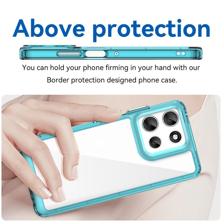 For Motorola Moto G66y 5G Colorful Series Acrylic Hybrid TPU Phone Case(Transparent Blue) - free shipping - PMC TechLife - Order now!