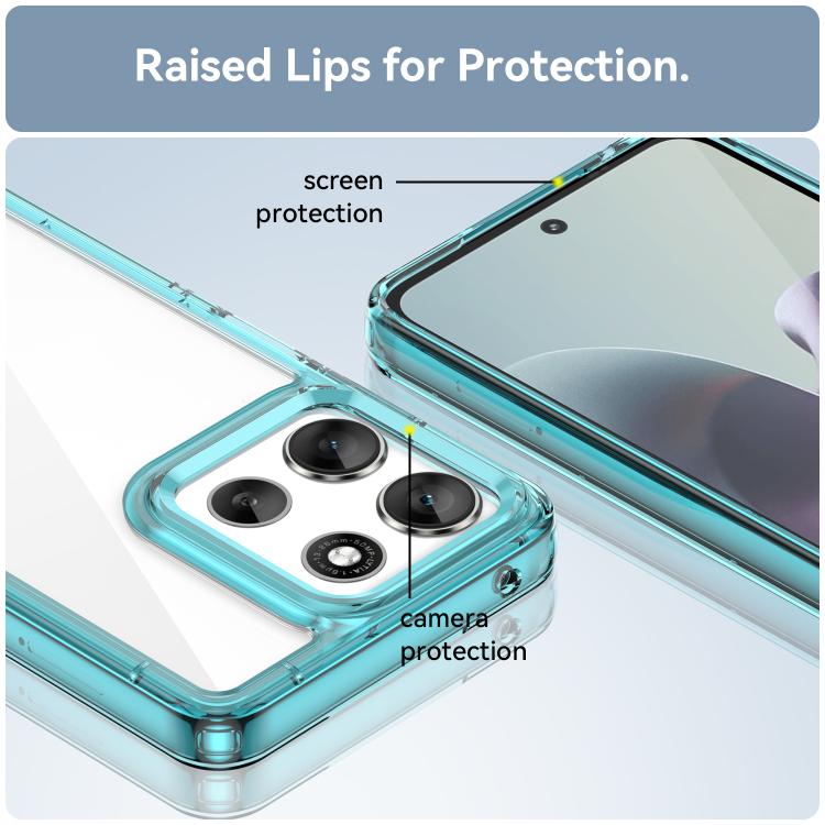 For Motorola Moto G66y 5G Colorful Series Acrylic Hybrid TPU Phone Case(Transparent Blue) - free shipping - PMC TechLife - Order now!
