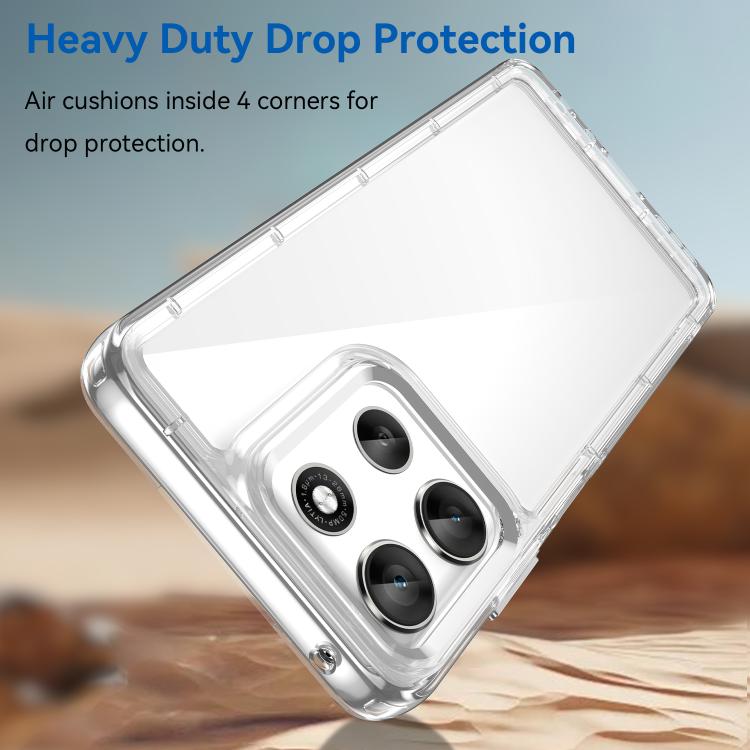 For Motorola Moto G66y 5G Colorful Series Acrylic Hybrid TPU Phone Case(Transparent) - free shipping - PMC TechLife - Order now!