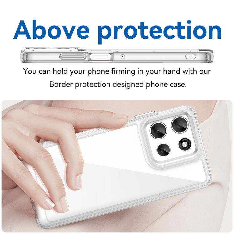 For Motorola Moto G66y 5G Colorful Series Acrylic Hybrid TPU Phone Case(Transparent) - free shipping - PMC TechLife - Order now!