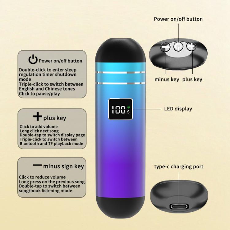 QY09 Bone Conduction Bluetooth 5.3  Sleep Speaker(Purple) - free shipping - PMC TechLife - Order now!