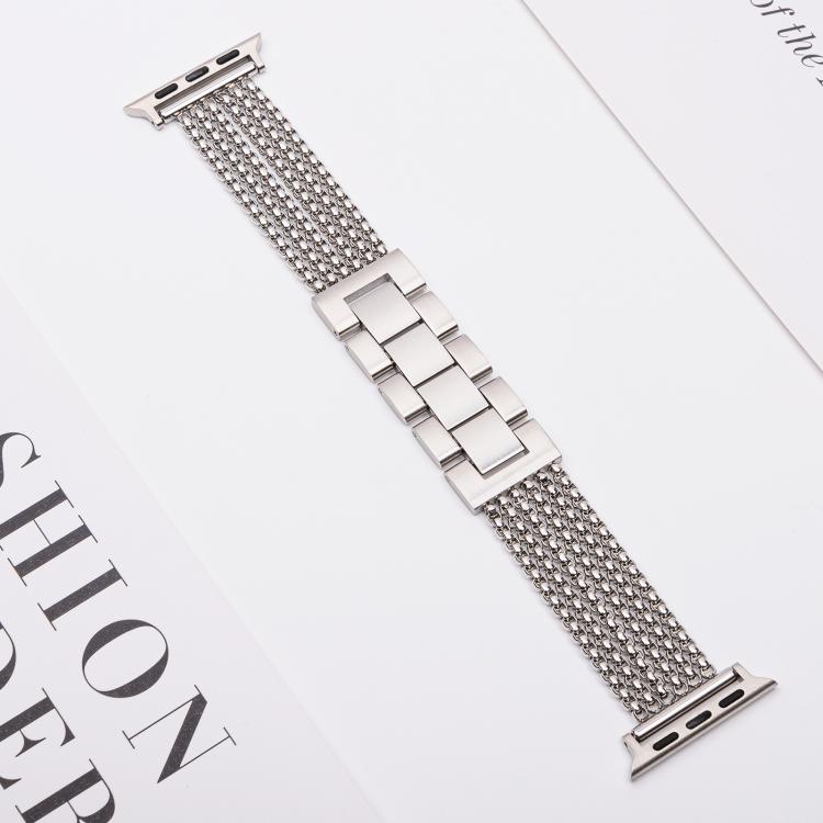 For Apple Watch 46mm / 49mm / 45mm / 44mm 6-Chain Stainless Steel Watch Band(Silver) - free shipping - PMc TechLife - Order now!