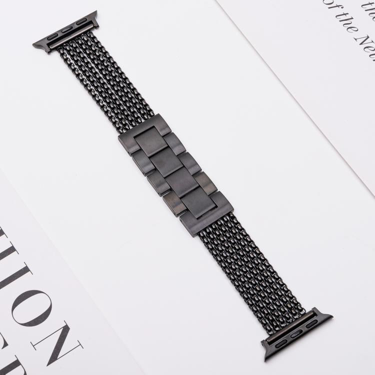For Apple Watch 42mm / 41mm / 40mm / 38mm 6-Chain Stainless Steel Watch Band(Black) - free shipping - PMc TechLife - Order now!