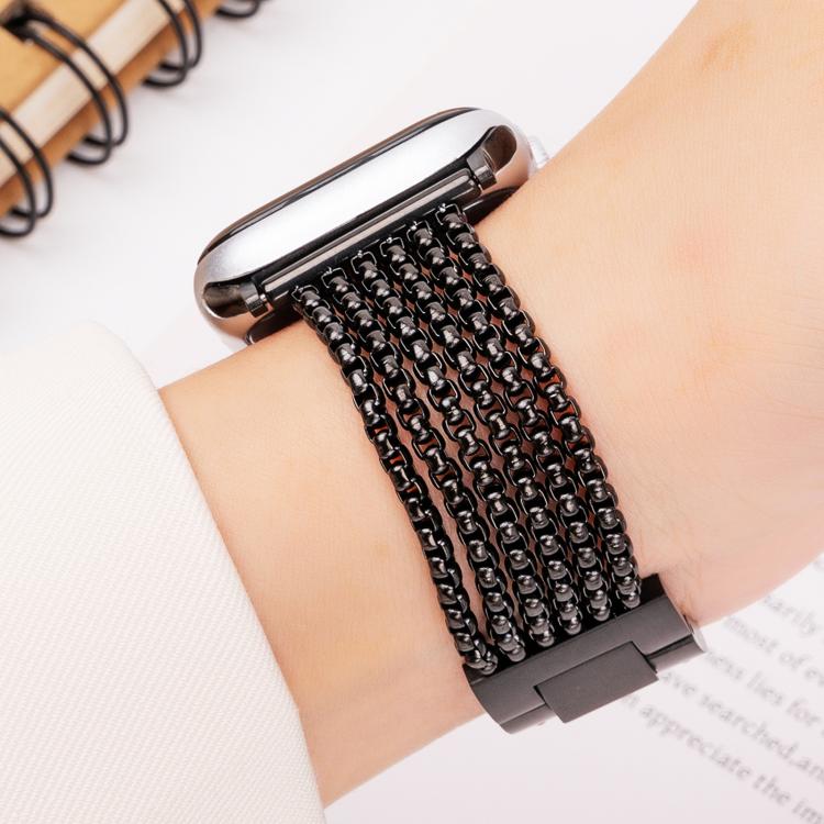 For Apple Watch 42mm / 41mm / 40mm / 38mm 6-Chain Stainless Steel Watch Band(Black) - free shipping - PMc TechLife - Order now!