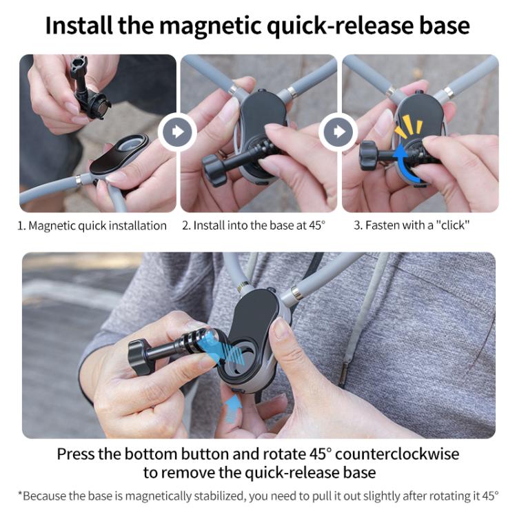 Magnetic Neck Mount Anti-shake Bracket, Type:2 in 1 - free shipping - PMC TechLife - Order now!