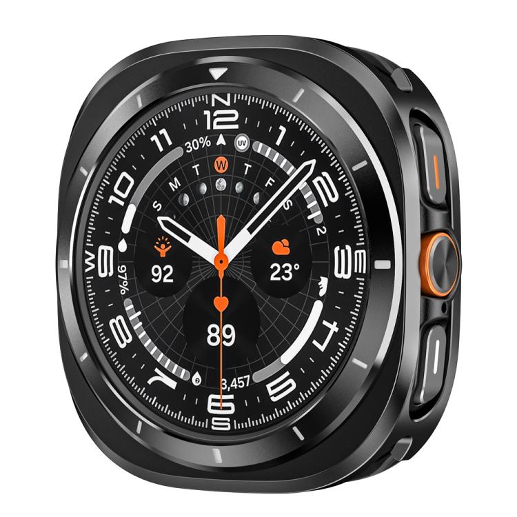For Samsung Galaxy Watch Ultra 47mm Aluminum Alloy Metal PC Watch Protective Case(Black White) - Watch Cases by PMC TechLife | Online Shopping South Africa | PMC TechLife | Buy Now Pay Later Mobicred