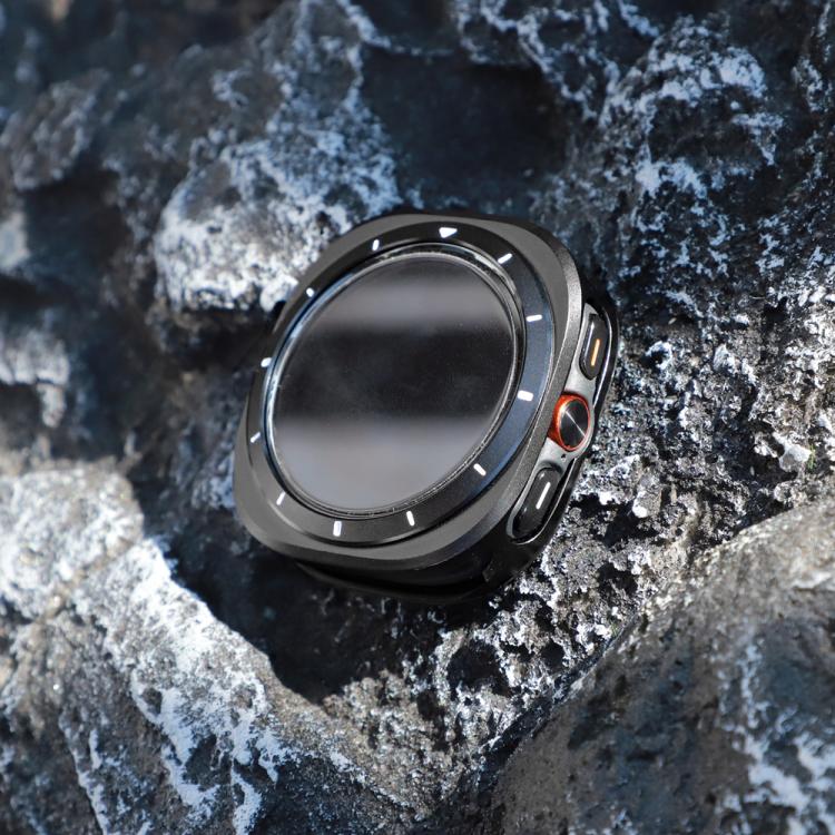 For Samsung Galaxy Watch Ultra 47mm Aluminum Alloy Metal PC Watch Protective Case(Black White) - Watch Cases by PMC TechLife | Online Shopping South Africa | PMC TechLife | Buy Now Pay Later Mobicred