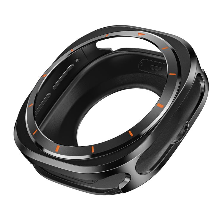 For Samsung Galaxy Watch Ultra 47mm Aluminum Alloy Metal PC Watch Protective Case(Black Orange) - Watch Cases by PMC TechLife | Online Shopping South Africa | PMC TechLife | Buy Now Pay Later Mobicred