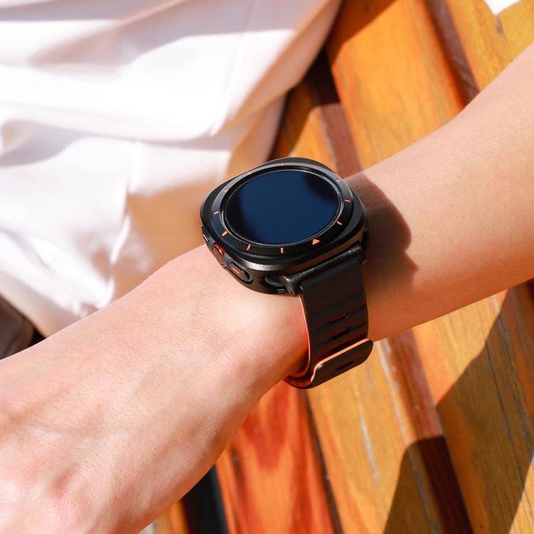 For Samsung Galaxy Watch Ultra 47mm Aluminum Alloy Metal PC Watch Protective Case(Black Orange) - Watch Cases by PMC TechLife | Online Shopping South Africa | PMC TechLife | Buy Now Pay Later Mobicred