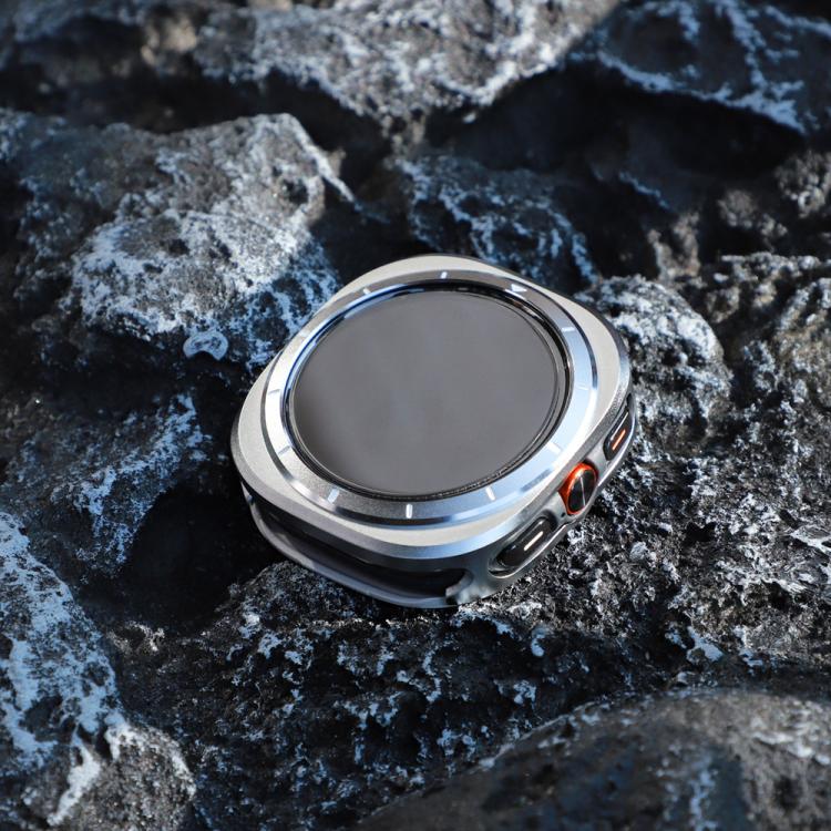 For Samsung Galaxy Watch Ultra 47mm Aluminum Alloy Metal PC Watch Protective Case(Silver Orange) - free shipping - PMC TechLife - Order now!