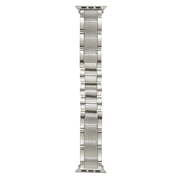 For Apple Watch 46mm / 49mm / 45mm / 44mm Wave Thread 3-bead Stainless Steel Watch Band(Starlight) - free shipping - PMc TechLife - Order now!