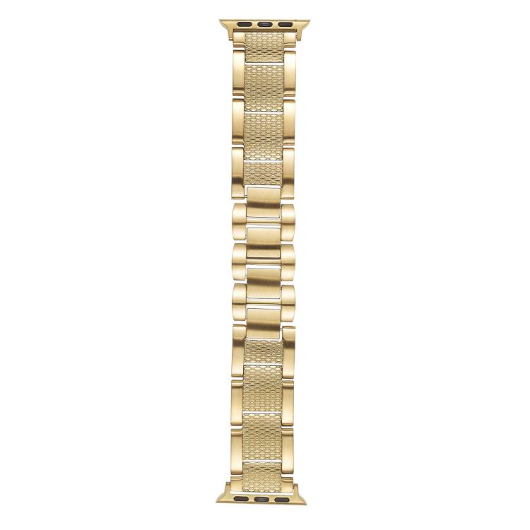 For Apple Watch 42mm / 41mm / 40mm / 38mm Wave Thread 3-bead Stainless Steel Watch Band(Gold) - free shipping - PMc TechLife - Order now!