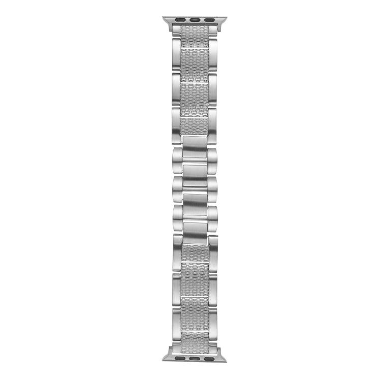 For Apple Watch 42mm / 41mm / 40mm / 38mm Wave Thread 3-bead Stainless Steel Watch Band(Silver) - free shipping - PMc TechLife - Order now!