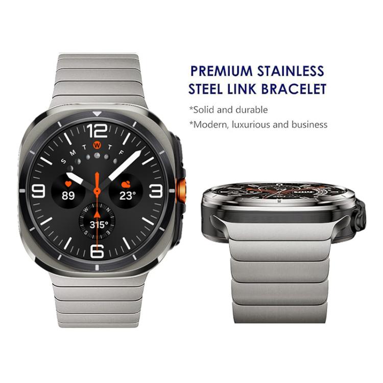 For Samsung Galaxy Watch Ultra 47mm Bamboo Norman Buckle Stainless Steel Watch Band(Titanium Color) - free shipping - PMc TechLife - Order now!