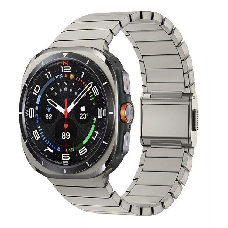 For Samsung Galaxy Watch Ultra 47mm Bamboo Norman Buckle Titanium Alloy Watch Band(Titanium Color) - free shipping - PMc TechLife - Order now!
