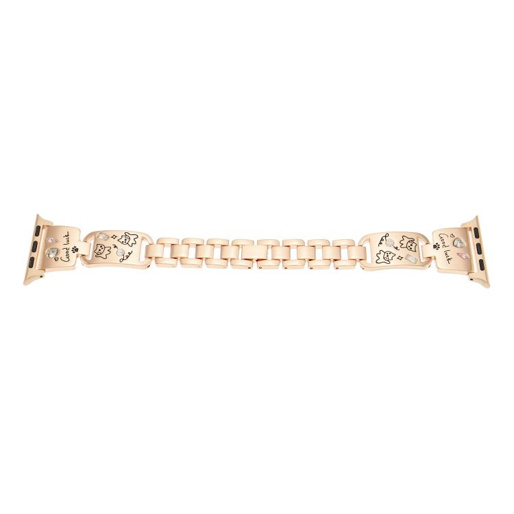 For Apple Watch 46mm / 49mm / 45mm / 44mm Colored Diamond Cat Stainless Steel Watch Band(Rose Gold) - free shipping - PMc TechLife - Order now!