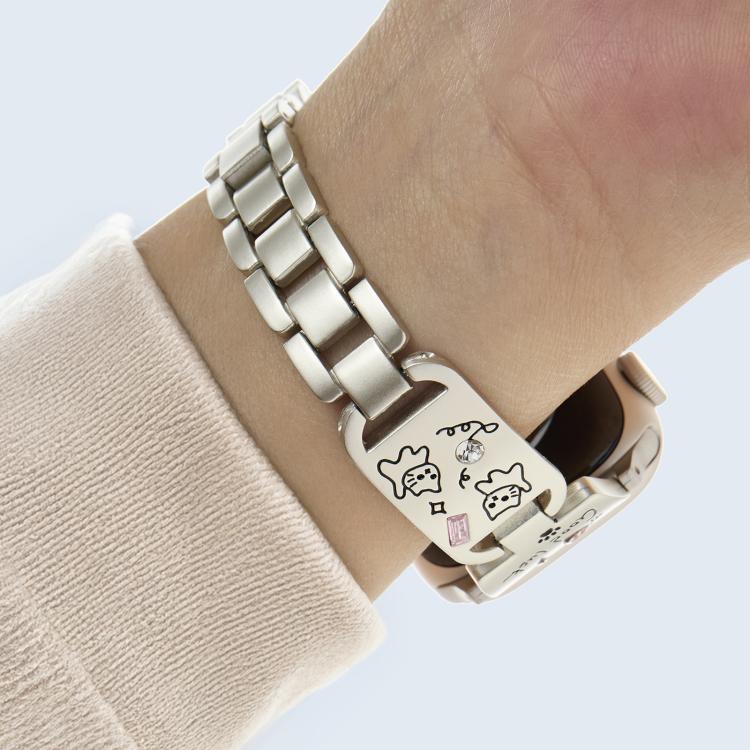 For Apple Watch 46mm / 49mm / 45mm / 44mm Colored Diamond Cat Stainless Steel Watch Band(Starlight) - free shipping - PMc TechLife - Order now!