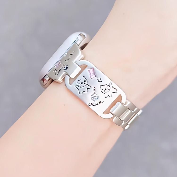 For Apple Watch 42mm / 41mm / 40mm / 38mm Colored Diamond Cat Stainless Steel Watch Band(Starlight) - free shipping - PMc TechLife - Order now!