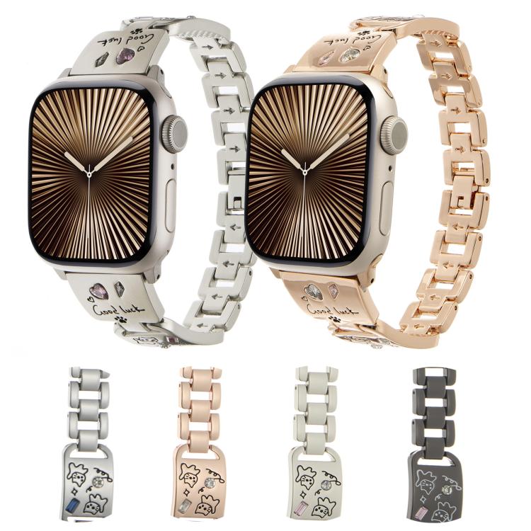 For Apple Watch 46mm / 49mm / 45mm / 44mm Colored Diamond Cat Stainless Steel Watch Band(Silver) - free shipping - PMc TechLife - Order now!