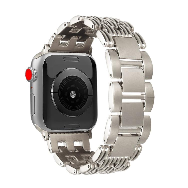 For Apple Watch 42mm / 41mm / 40mm / 38mm Five-bead Stripe Stainless Steel Watch Band(Starlight) - free shipping - PMc TechLife - Order now!