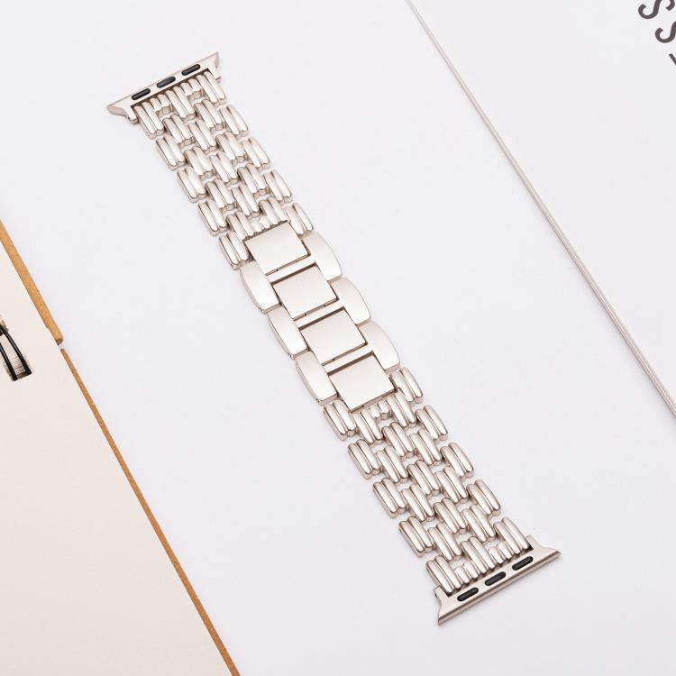 For Apple Watch 42mm / 41mm / 40mm / 38mm Five-bead Stripe Stainless Steel Watch Band(Starlight) - free shipping - PMc TechLife - Order now!