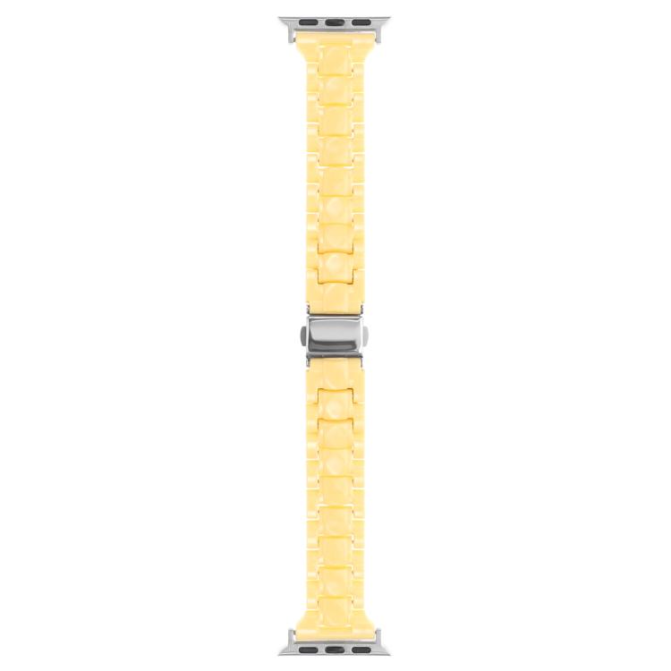 For Apple Watch 46mm / 49mm / 45mm / 44mm Small Waist Rhombus Three-bead Resin Watch Band(Lemon Yellow) - free shipping - PMc TechLife - Order now!