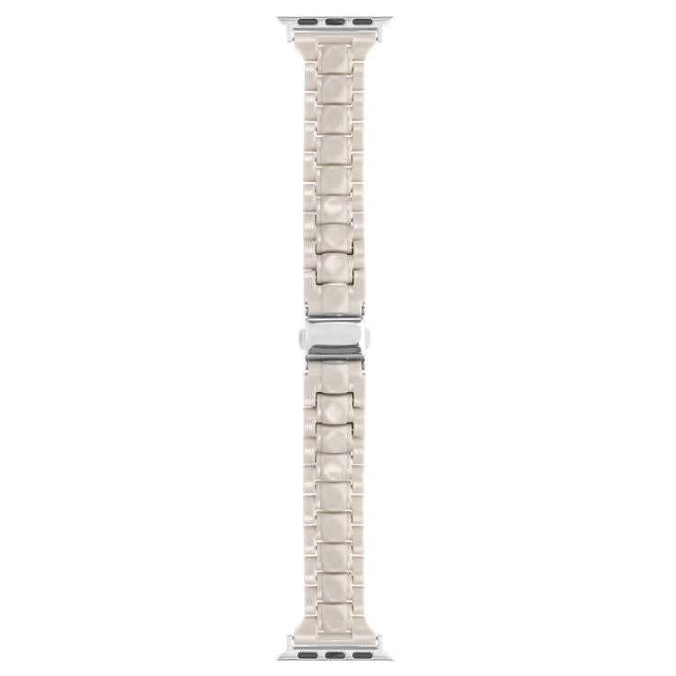 For Apple Watch 42mm / 41mm / 40mm / 38mm Small Waist Rhombus Three-bead Resin Watch Band(Milk Tea) - free shipping - PMc TechLife - Order now!
