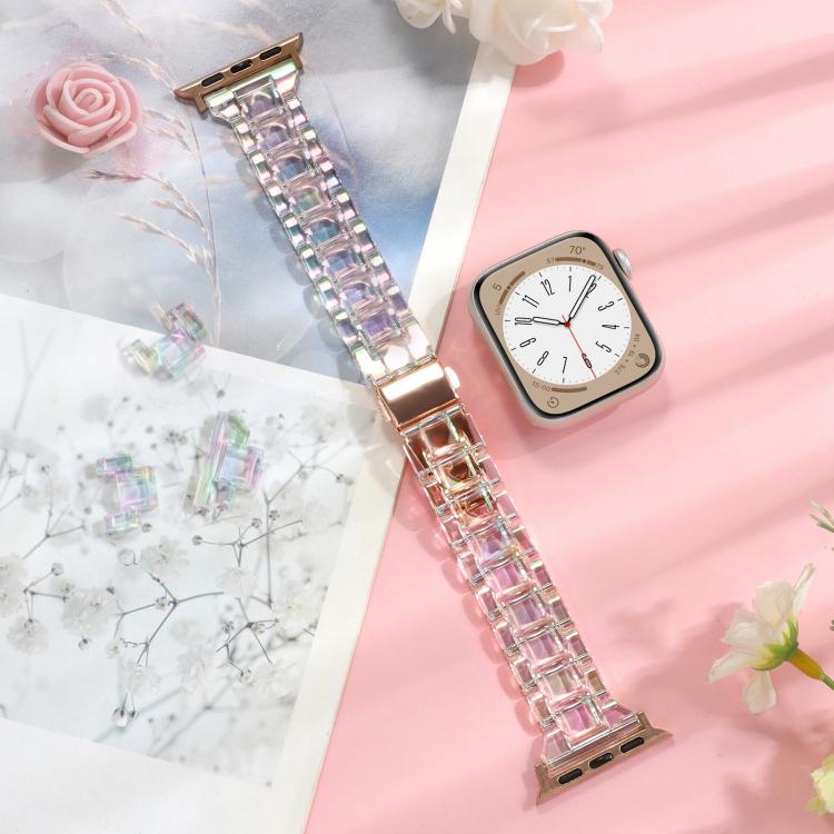 For Apple Watch 42mm / 41mm / 40mm / 38mm Small Waist Rhombus Three-bead Resin Watch Band(Colorful) - free shipping - PMc TechLife - Order now!