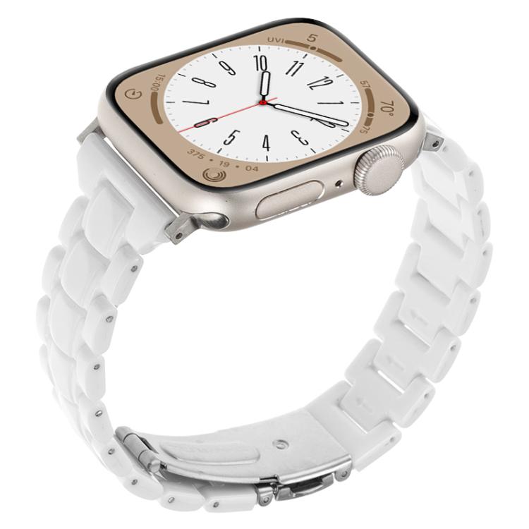 For Apple Watch 42mm / 41mm / 40mm / 38mm Small Waist Rhombus Three-bead Resin Watch Band(White) - free shipping - PMc TechLife - Order now!