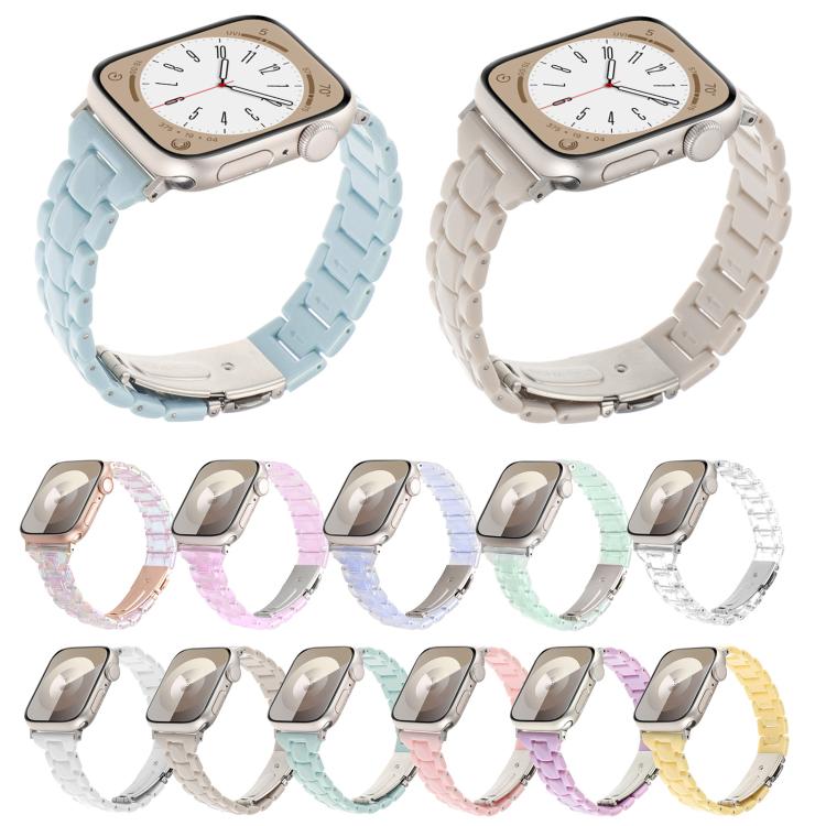For Apple Watch 46mm / 49mm / 45mm / 44mm Small Waist Rhombus Three-bead Resin Watch Band(Pink) - free shipping - PMc TechLife - Order now!