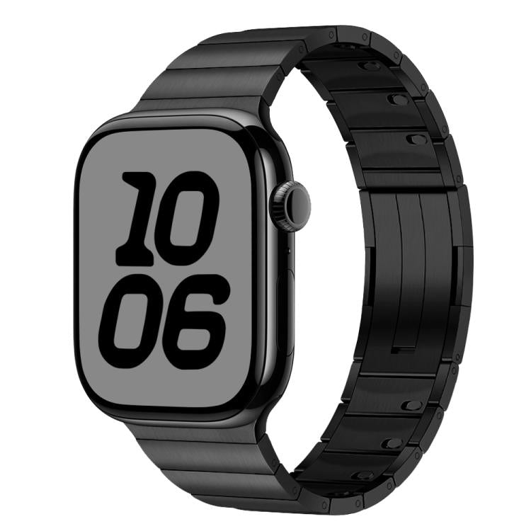 For Apple Watch 46mm / 49mm / 45mm / 44mm Single Bead Side-removable Stainless Steel Watch Band(Black) - Watch Bands by PMc TechLife | Online Shopping South Africa | PMc TechLife | Buy Now Pay Later Mobicred