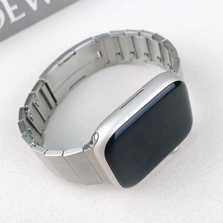 For Apple Watch 42mm / 41mm / 40mm / 38mm Single Bead Side-removable Stainless Steel Watch Band(Silver) - free shipping - PMc TechLife - Order now!
