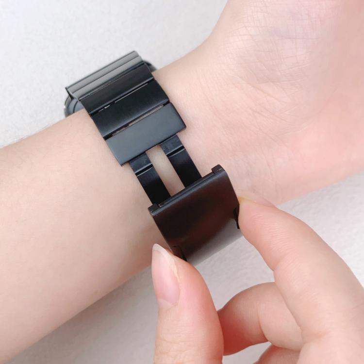 For Apple Watch 46mm / 49mm / 45mm / 44mm Single Bead Side-removable Stainless Steel Watch Band(Black) - Watch Bands by PMc TechLife | Online Shopping South Africa | PMc TechLife | Buy Now Pay Later Mobicred