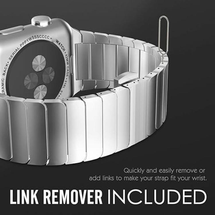 For Apple Watch 46mm / 49mm / 45mm / 44mm Butterfly Clasp One-Bead Titanium Alloy Watch Band(Silver) - free shipping - PMC TechLife - Order now!