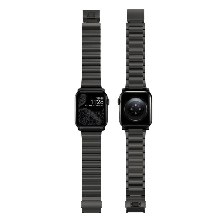 For Apple Watch 46mm / 49mm / 45mm / 44mm Norman Clasp One-Bead Stainless Steel Watch Band(Tin Color) - free shipping - PMc TechLife - Order now!