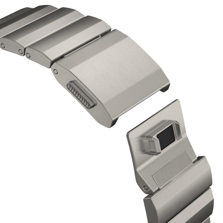 For Apple Watch 46mm / 49mm / 45mm / 44mm Norman Clasp One-Bead Stainless Steel Watch Band(Titanium) - free shipping - PMc TechLife - Order now!