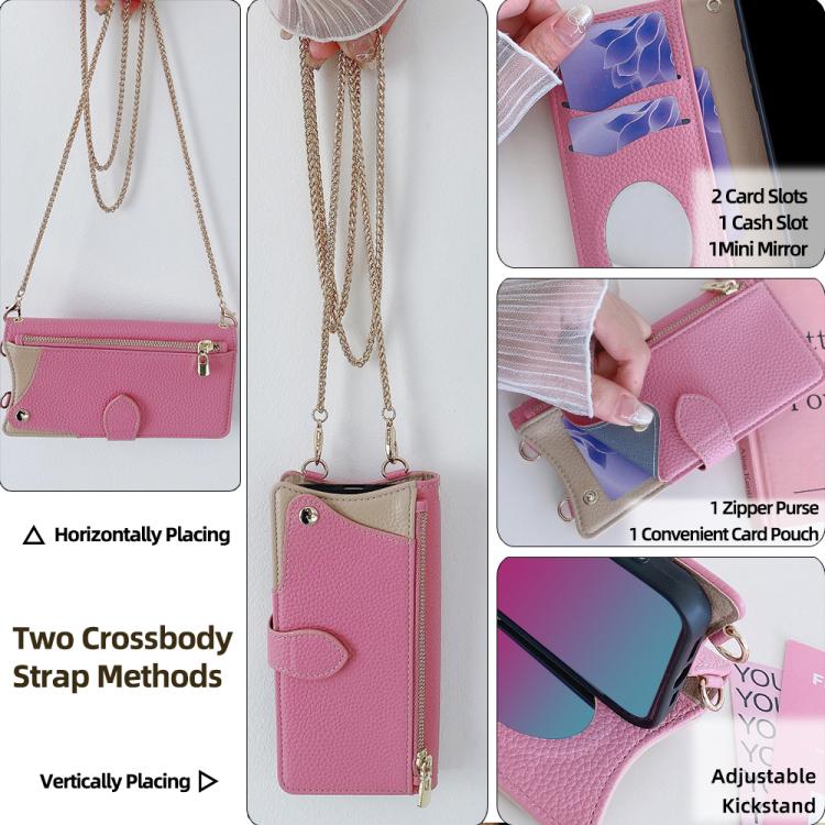 For Sony Xperia 1 VI Crossbody Chain Fishtail Litchi Leather Phone Case(Pink) - Sony Cases by PMC TechLife | Online Shopping South Africa | PMC TechLife | Buy Now Pay Later Mobicred