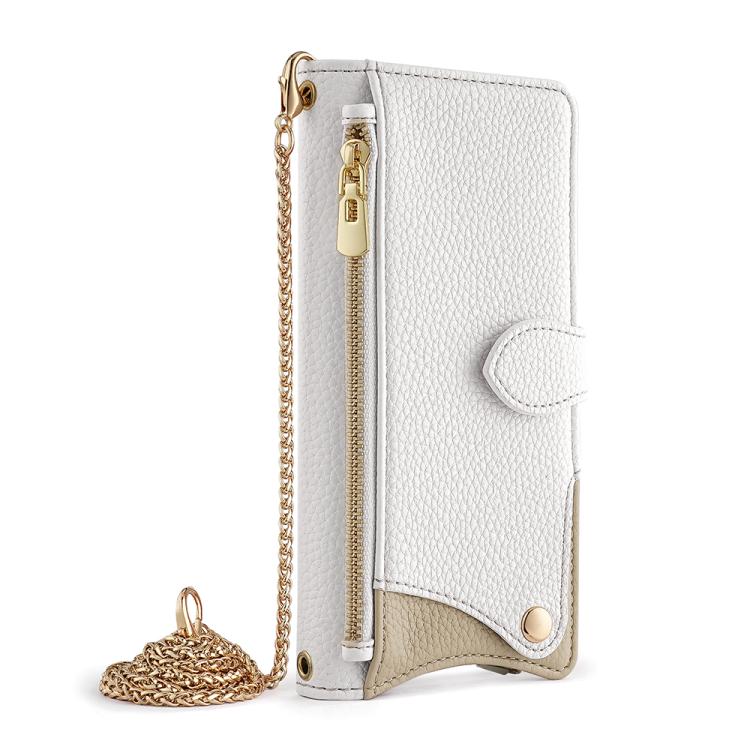 For Sony Xperia 1 VI Crossbody Chain Fishtail Litchi Leather Phone Case(White) - Sony Cases by PMC TechLife | Online Shopping South Africa | PMC TechLife | Buy Now Pay Later Mobicred