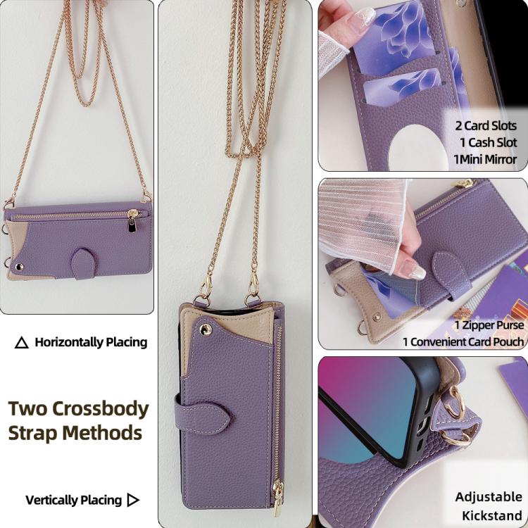 For Nokia G42 / G310 Crossbody Chain Fishtail Litchi Leather Phone Case(Purple) - Nokia Cases by PMC TechLife | Online Shopping South Africa | PMC TechLife | Buy Now Pay Later Mobicred