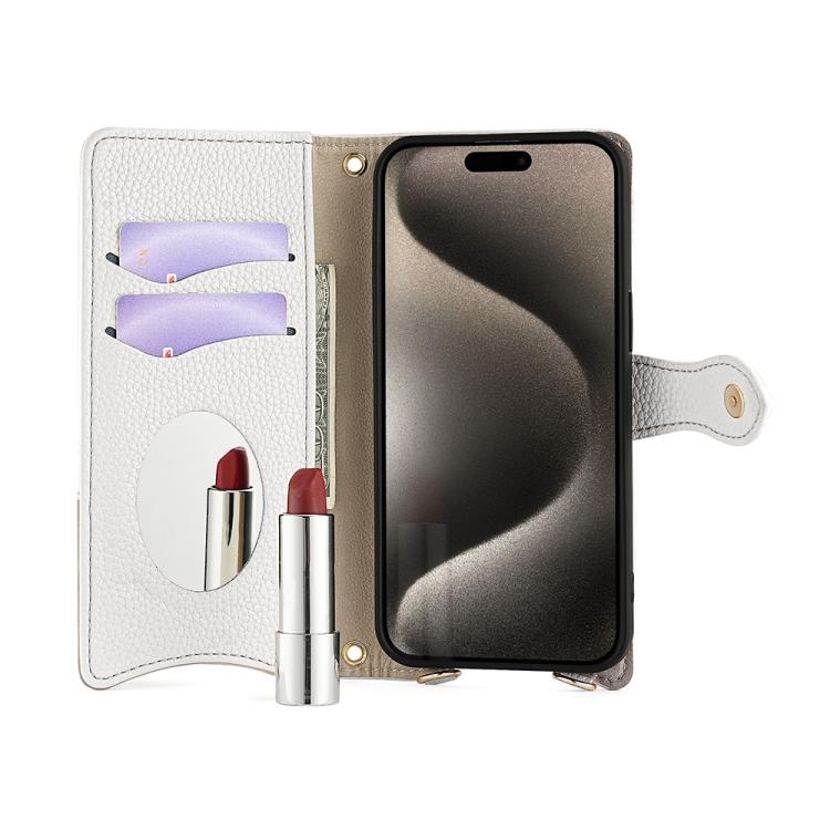 For Nokia G42 / G310 Crossbody Chain Fishtail Litchi Leather Phone Case(White) - Nokia Cases by PMC TechLife | Online Shopping South Africa | PMC TechLife | Buy Now Pay Later Mobicred