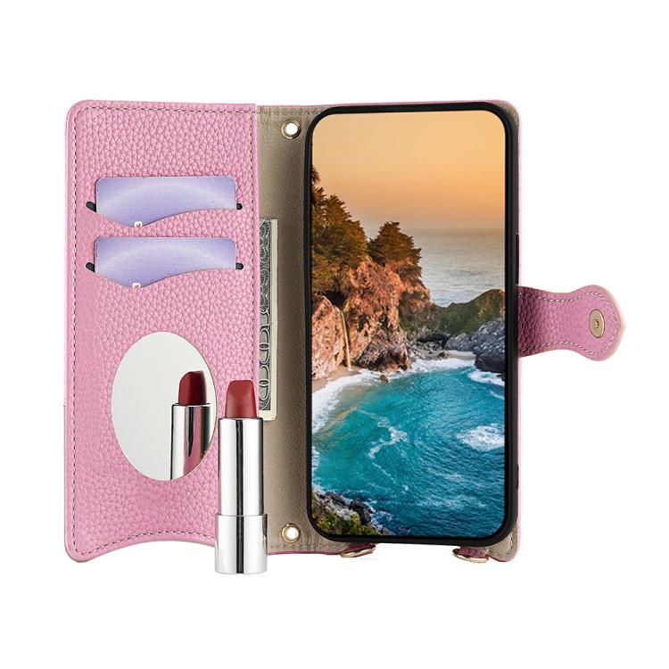 For Huawei Pura 70 Crossbody Chain Fishtail Litchi Leather Phone Case(Pink) - Huawei Cases by PMC TechLife | Online Shopping South Africa | PMC TechLife | Buy Now Pay Later Mobicred